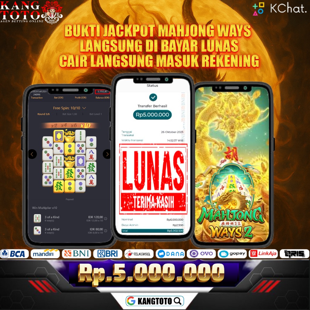 PGSOFT - JACKPOT MAHJONG WAYS RP.5.000.000,- LUNAS