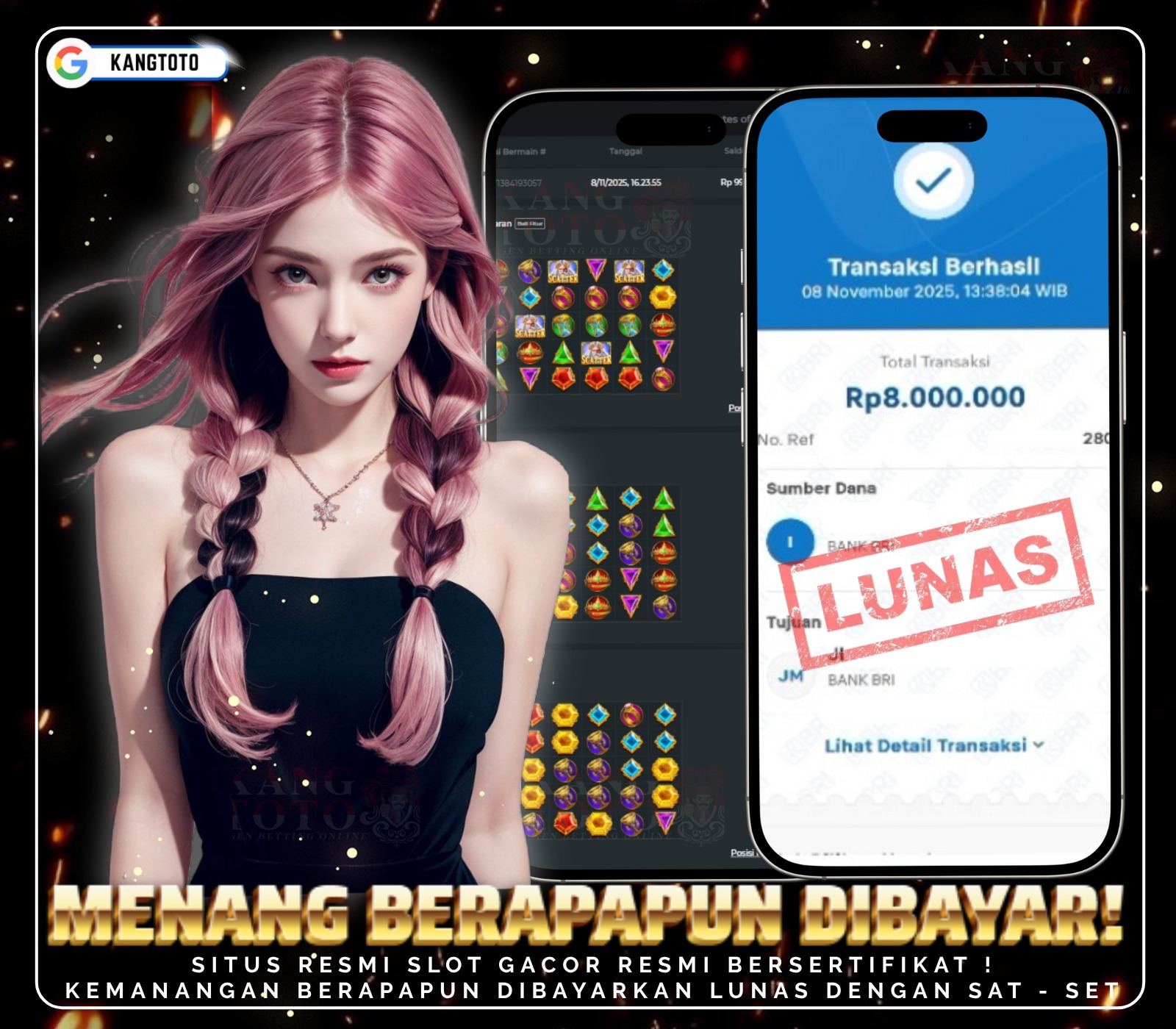 PRAMAGTICPLAY - JACKPOT GATES OF OLYMPUS RP. 8.000.000,-LUNAS