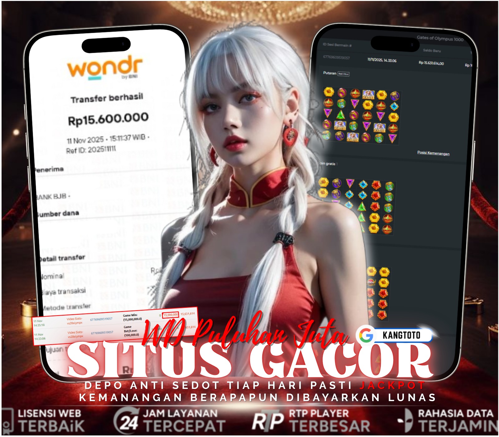 PRAMAGTIC PLAY -JACKPOT GATE OF OLYMPUS 1000 RP. 15.600.000,-LUNAS