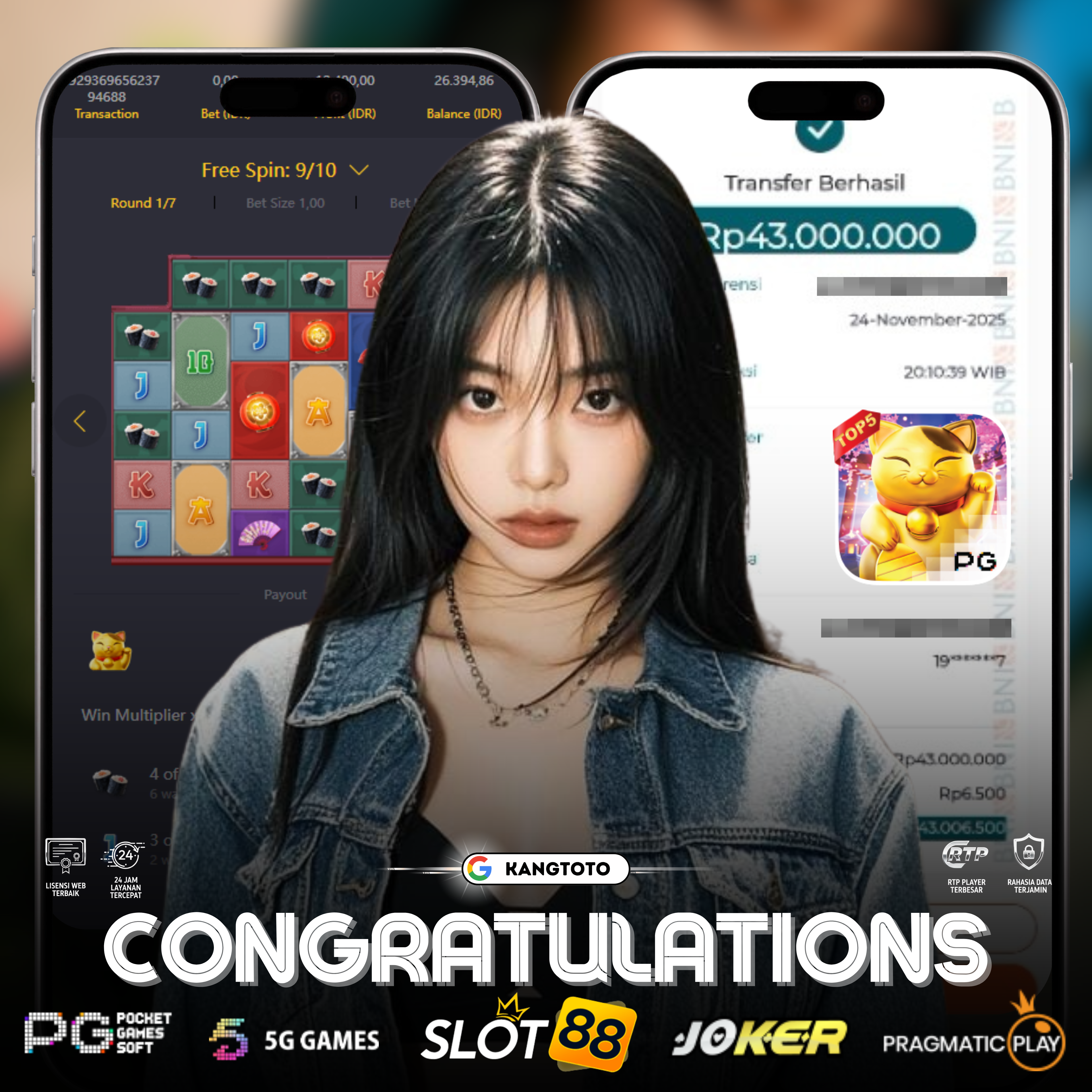 PG SOFT - JACKPOT LUCKY NEKO RP.43.000.000,- LUNAS