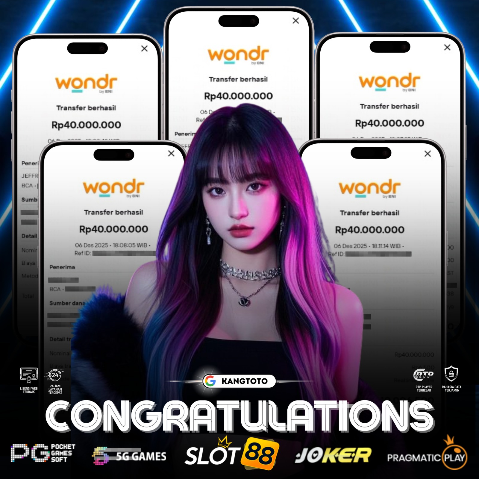 PRAGMATIC PLAY - LIVE CASINO BACCARAT RP.240,000.000 LUNAS