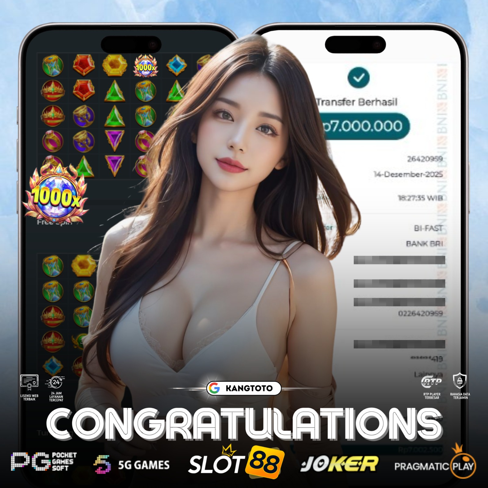 PRAGMATIC PLAY - JACKPOT - GATES OF OLYMPUS 1000 RP. 7,000,000 LUNAS