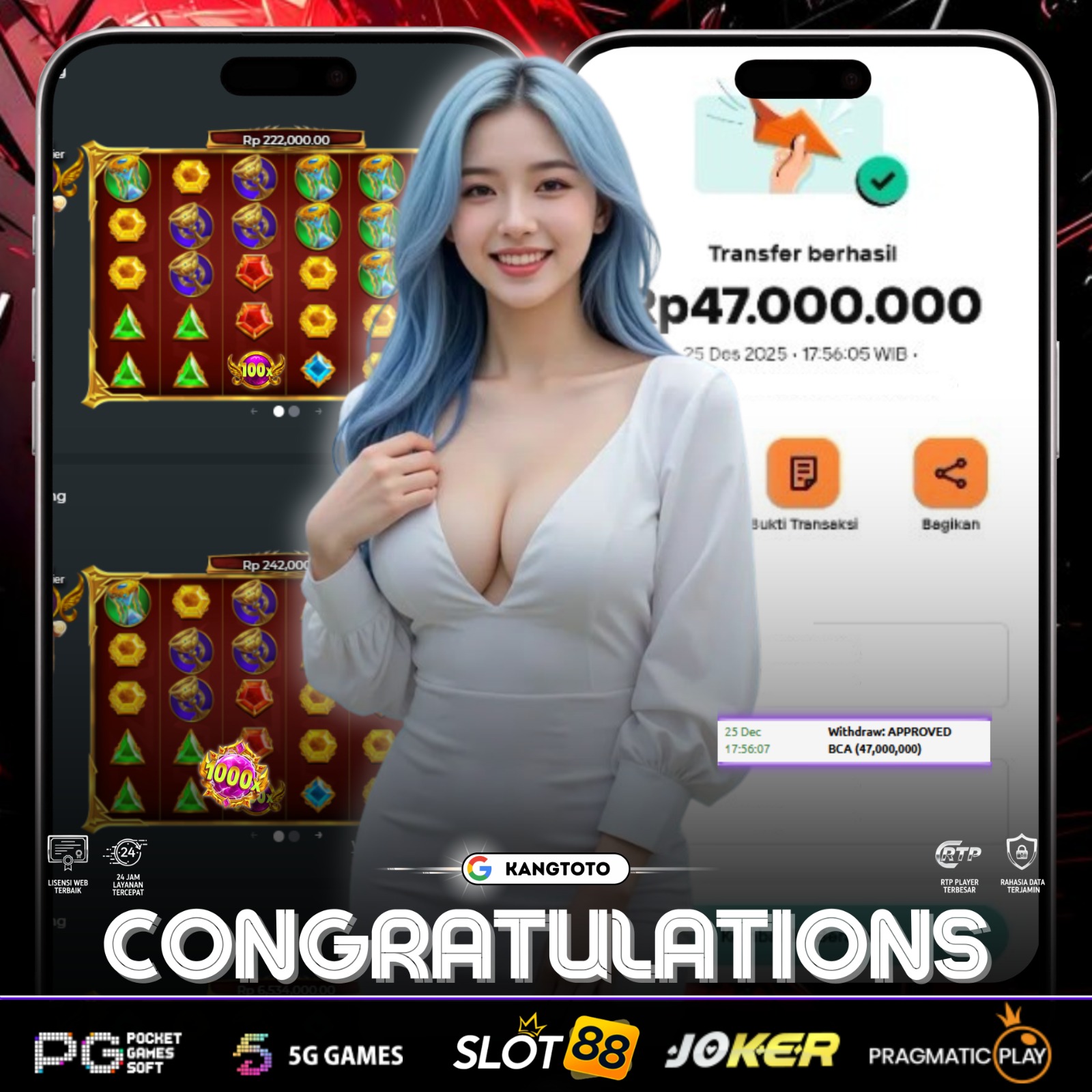 PRAGMATIC PLAY - JACKPOT GATES OF OLYMPUS SUPER SCATTER Rp47.000.000 LUNAS