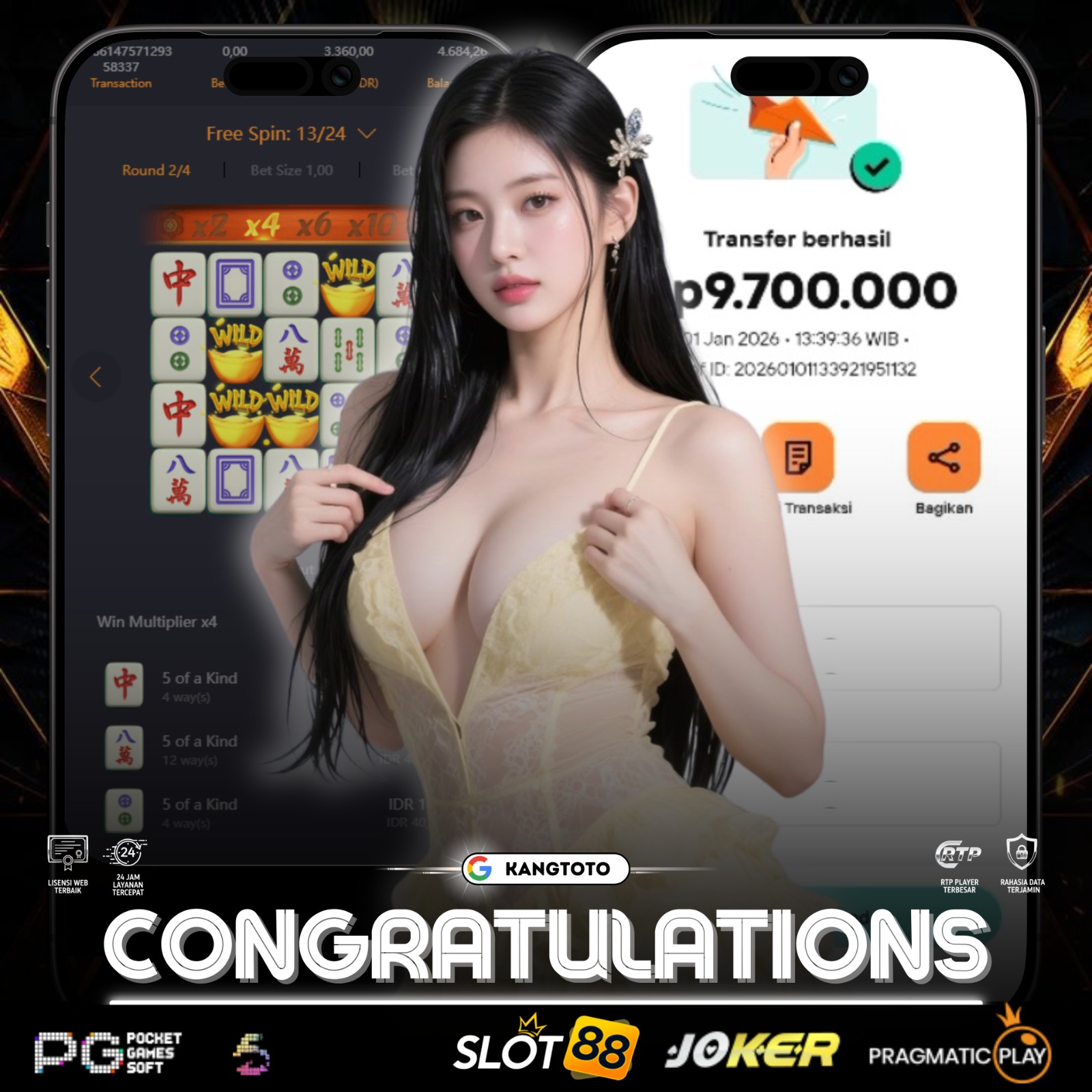 PG SOFT - JACKPOT MAHJONG WAYS 1 Rp9.700.000 LUNAS