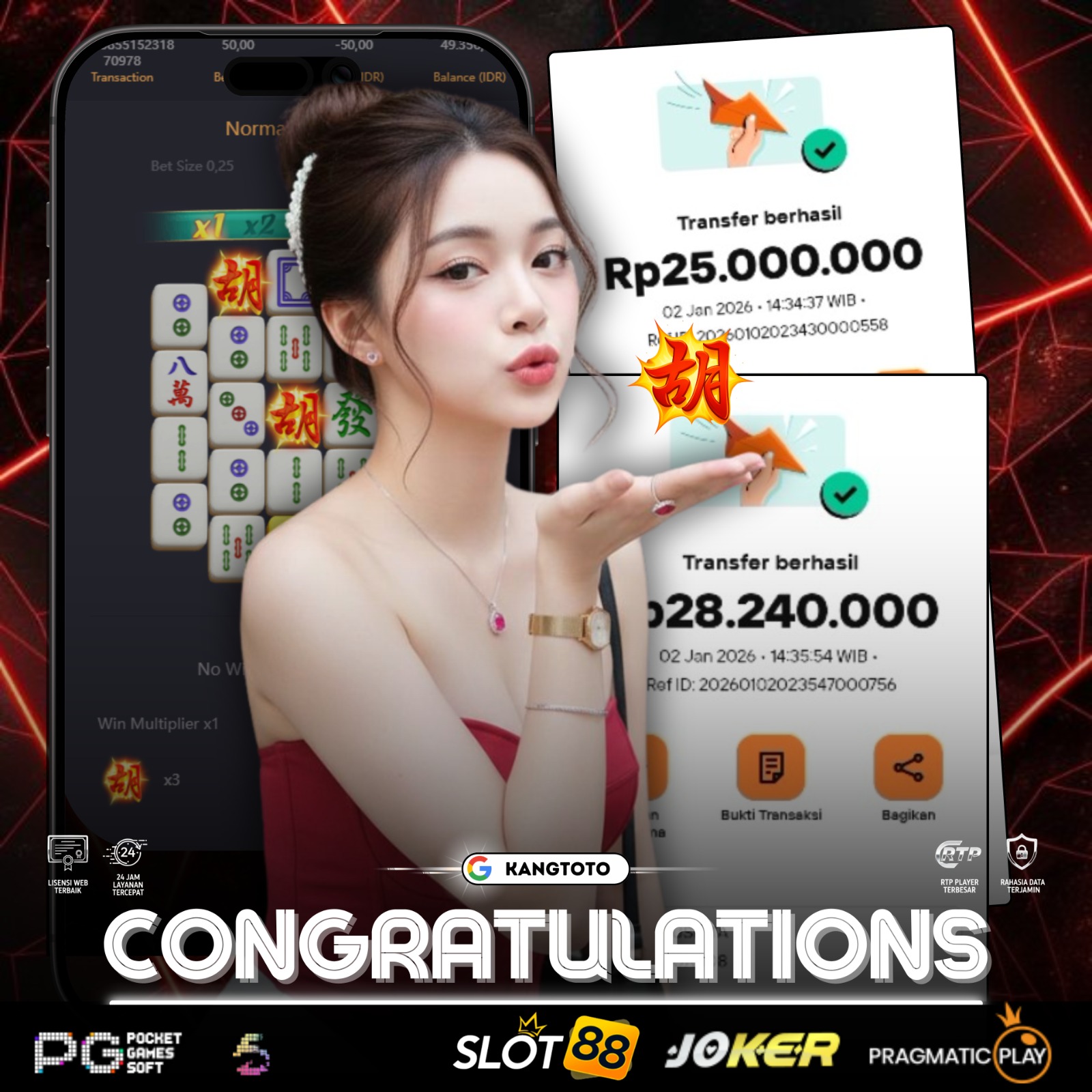 PG SOFT - JACKPOT MAHJONG WAYS 1 Rp53.240.000 LUNAS