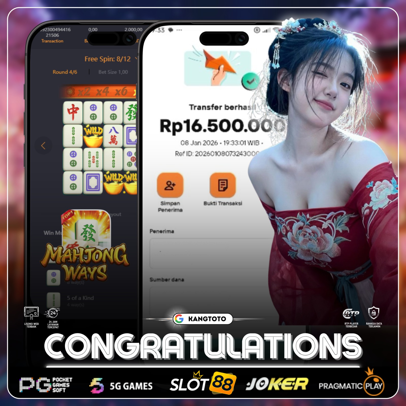 PG SOFT - JACKPOT MAHJONG WAYS 1 Rp16.500.000 LUNAS