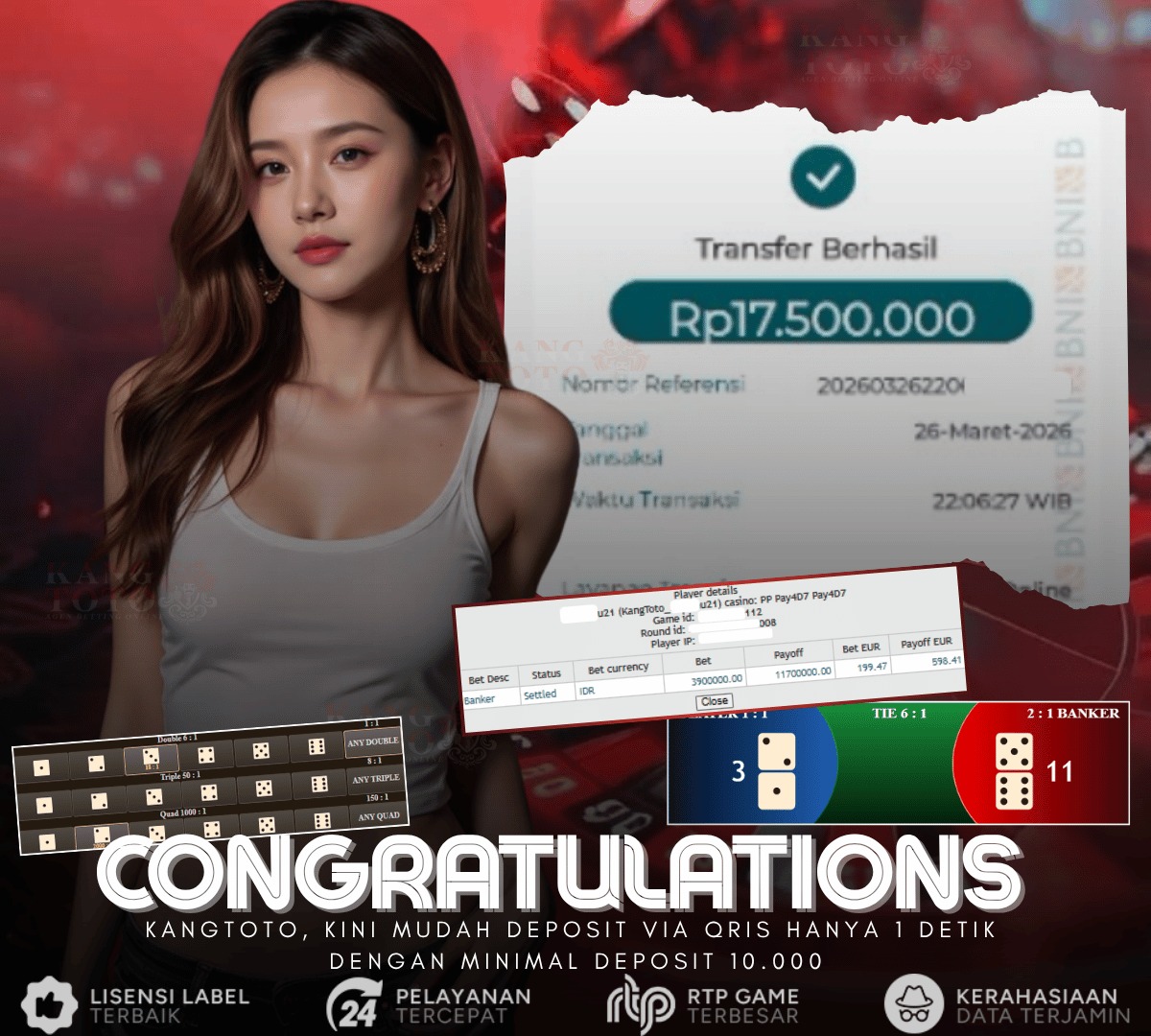 PRAGMATICPLAY - LIVECASINO  MEGA SICBAC Rp17.500.000 LUNASC